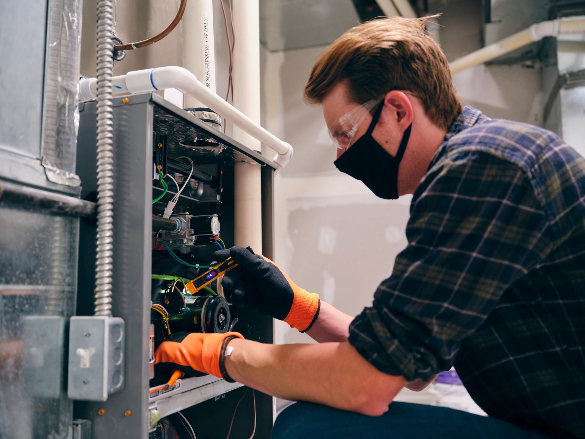 HVAC technician at work